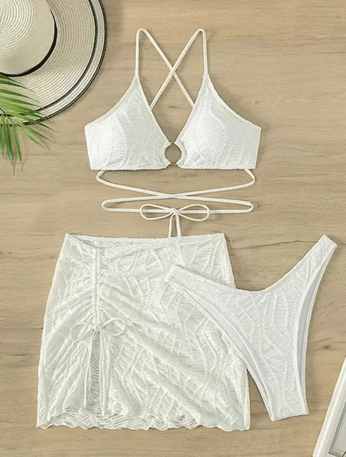 WHITE 3 PIECE BIKINI